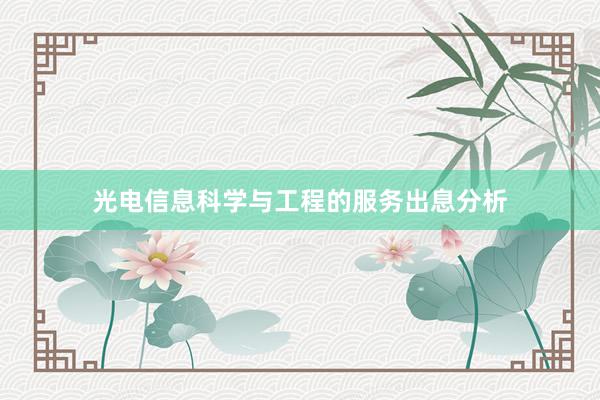 光电信息科学与工程的服务出息分析